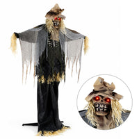 Tangkula 7.3 FT Animated Halloween Standing Skeleton Scarecrow Decoration