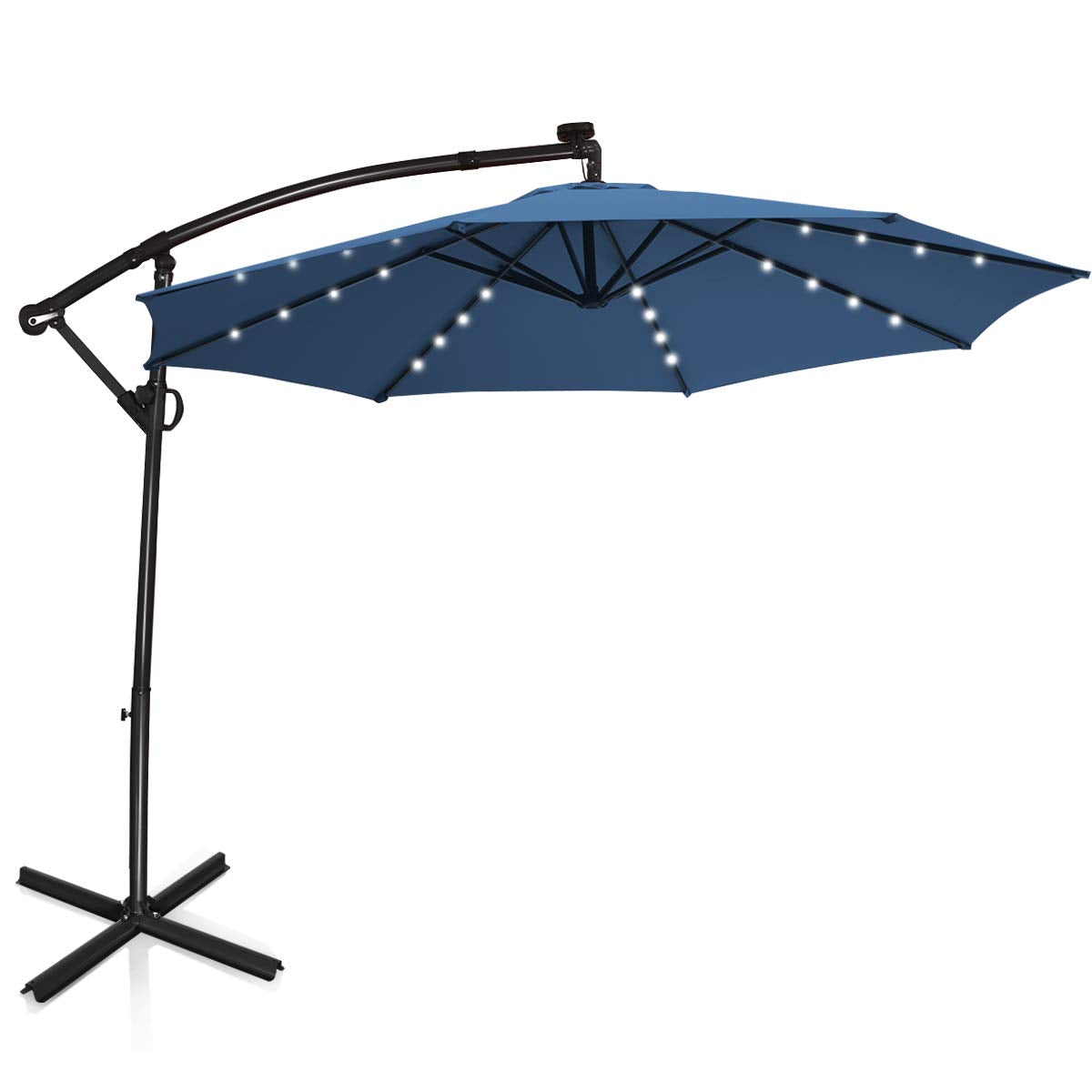 Tangkula 10 FT Patio Offset Umbrella with 360 Degree Rotation