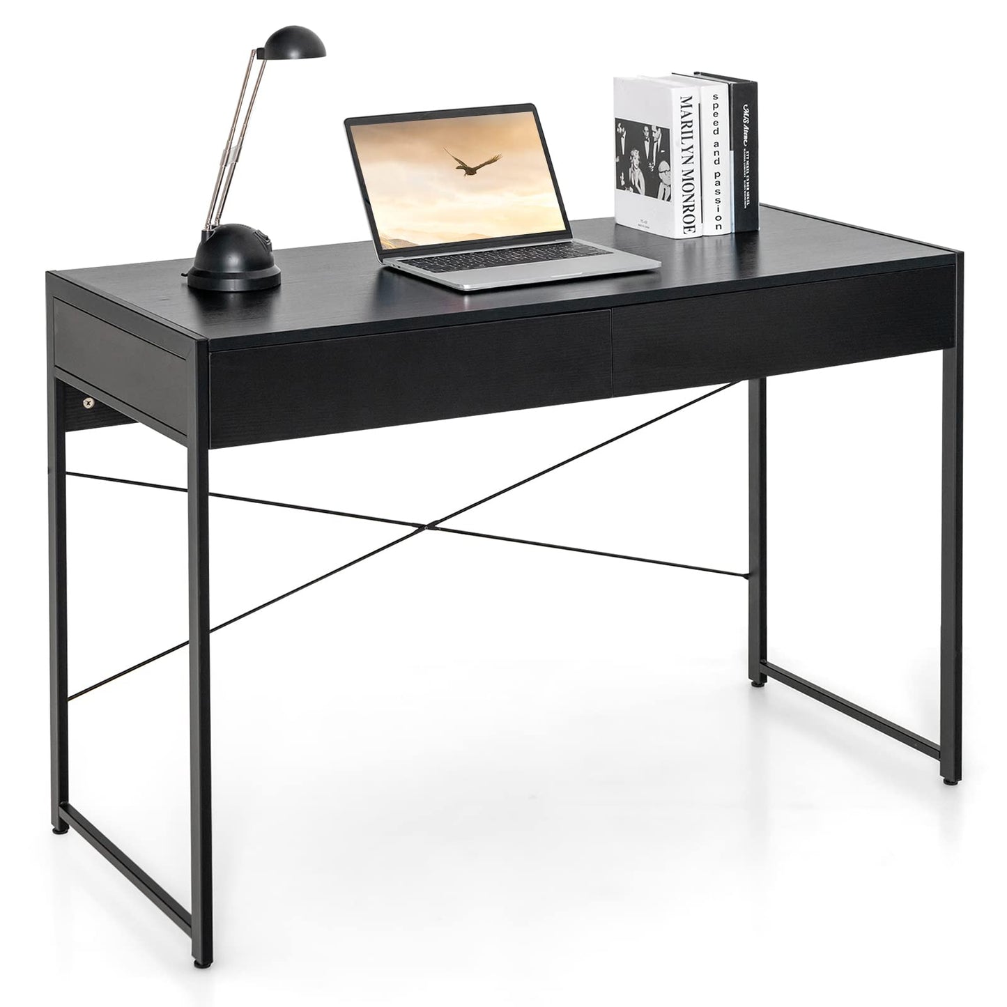 Tangkula Computer Desk with 2 Drawers