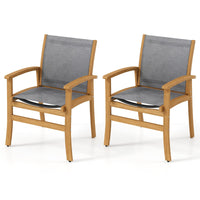 Tangkula Chaises de Salle à Manger d'Extérieur Robustes avec Accoudoirs pour Patio - Lot