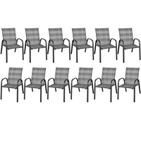 Tangkula Outdoor PE Wicker Stackable Chairs