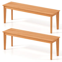 Tangkula 55" Teak Wood Bench 3-Person Backless Seating
