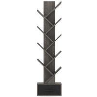 Tangkula Tree-Shaped Bookshelf with Folding Fabric Drawer