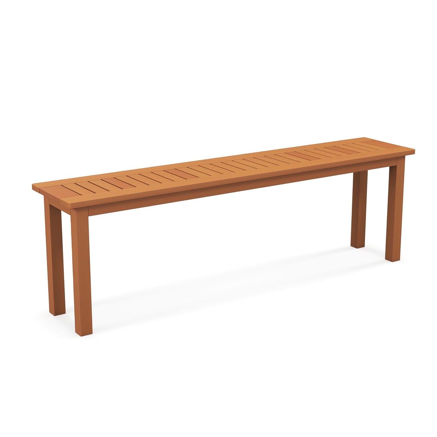 Tangkula Outdoor Wood Bench 59” Long Patio Dining Bench