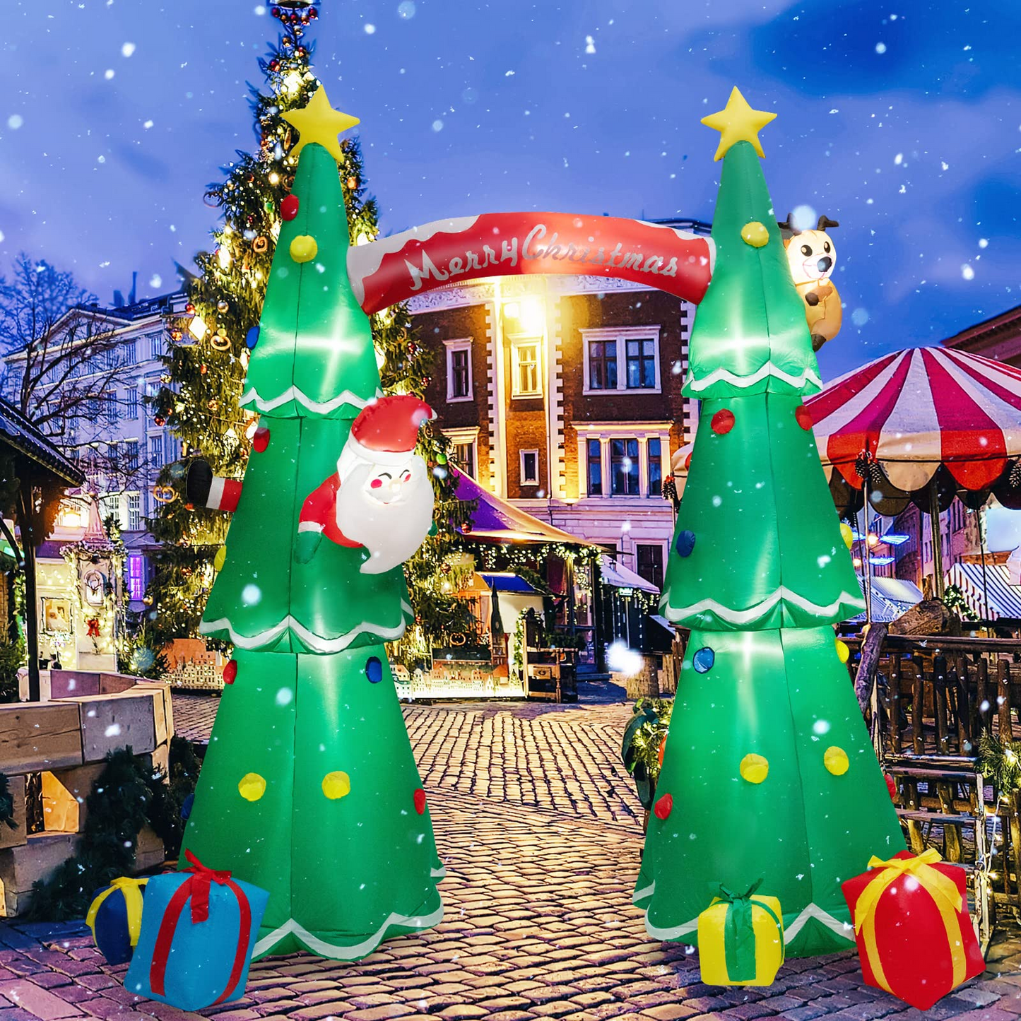 Tangkula Christmas Indoor Outdoor Inflatable Decoration for Yard Lawn