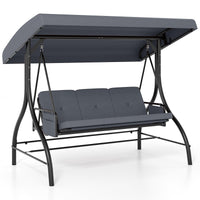 Tangkula 3 Person Porch Swing 2-in-1 Convertible Outdoor Swing