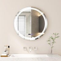Miroir de salle de bain rond Tangkula avec LED
