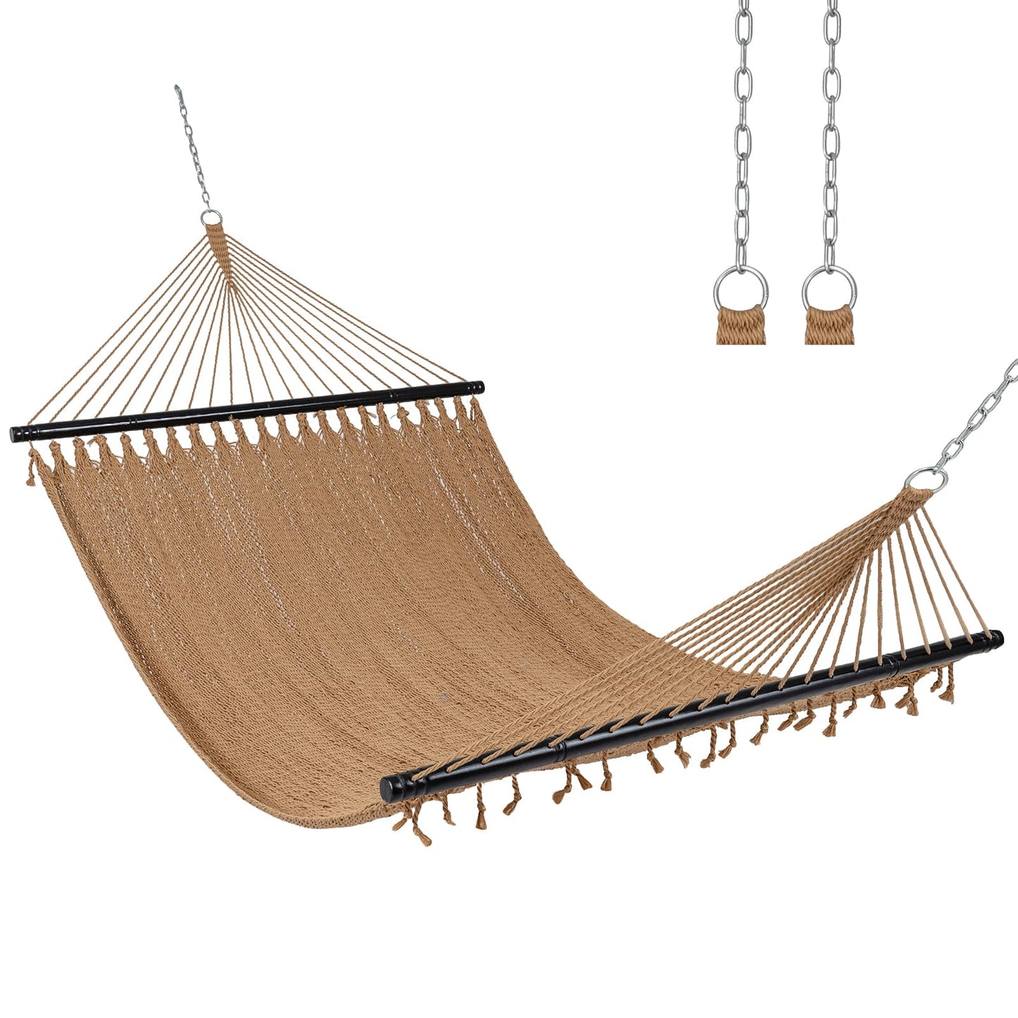 Tangkula 10.5FT Caribbean Double Hammock Heavy Duty Portable