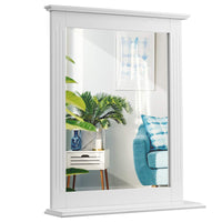 Bathroom Wall Mirror with Shelf, Square Makeup Mirror Wall Hanging Mirror