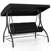 Tangkula 3 Person Porch Swing 2-in-1 Convertible Outdoor Swing