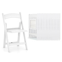 Tangkula Folding Chairs, Outdoor Foldable Patio Chairs with Padded Seats, All-Weather Resin Frame with 1100 LBS Static Load