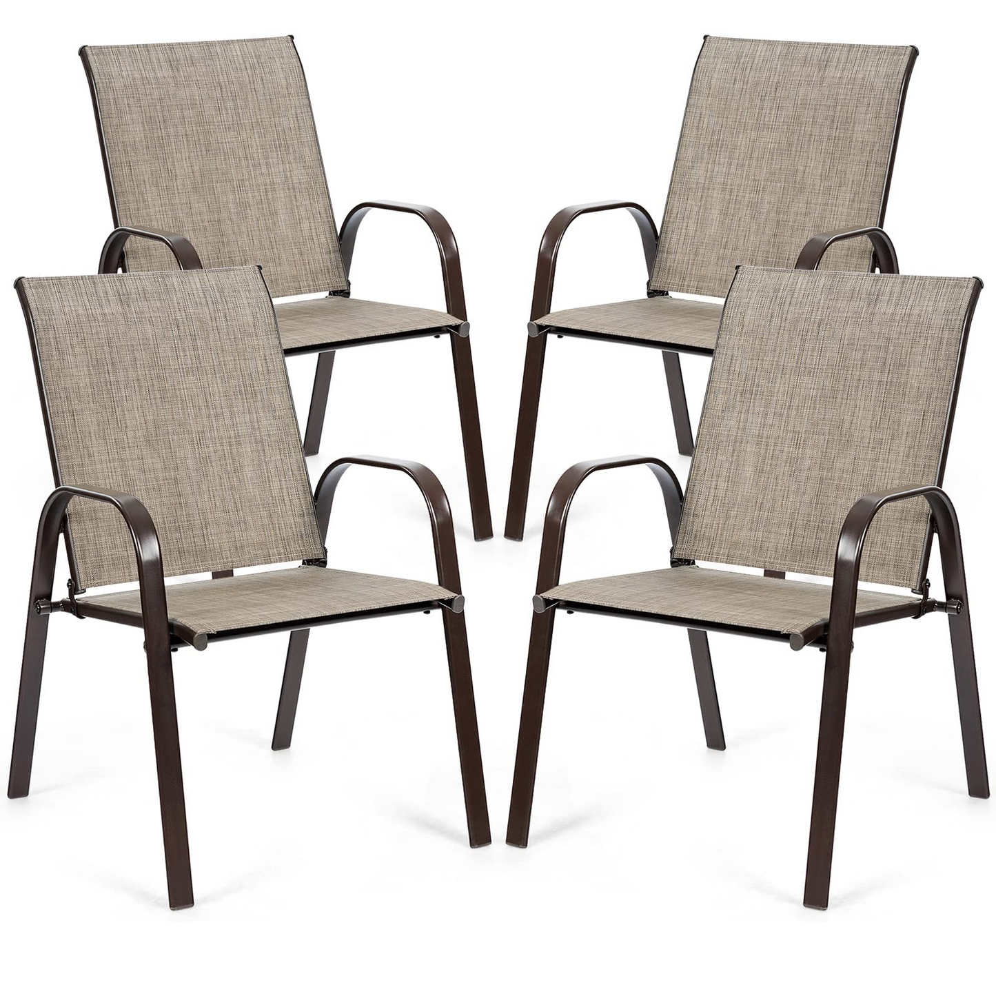 Tangkula Patio Dining Chairs, Outdoor Bistro Chairs