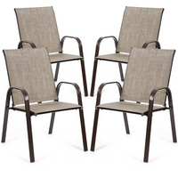 Tangkula Patio Dining Chairs, Outdoor Bistro Chairs