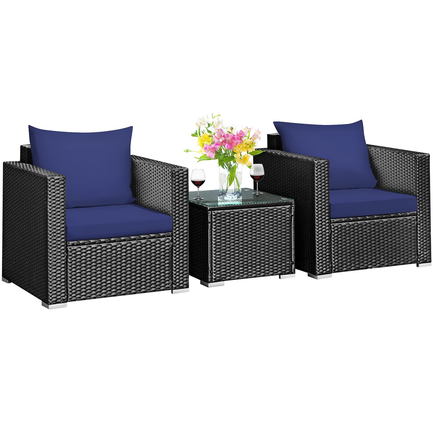 Tangkula 3 Pieces Patio Furniture Set