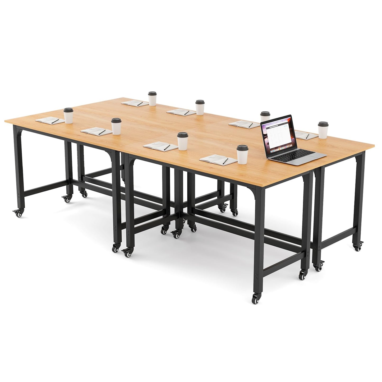 Mobile Computer Desk, Simple Style Rolling Home Office Desk Study Table Writing Desk