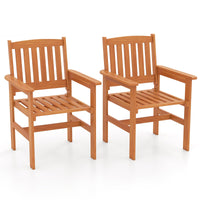 Tangkula Patio Chairs Set Outdoor Wooden Dining Chairs