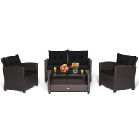 Tangkula Patio Furniture Set Rattan Wicker Chair Set