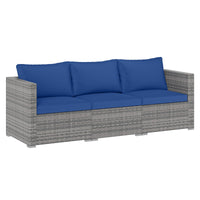 Tangkula 3 Seat Outdoor Modular PE Rattan Patio Cushioned Sectional Couch Furniture Set