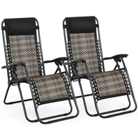 Tangkula Patio Rattan Zero Gravity Lounge Chair