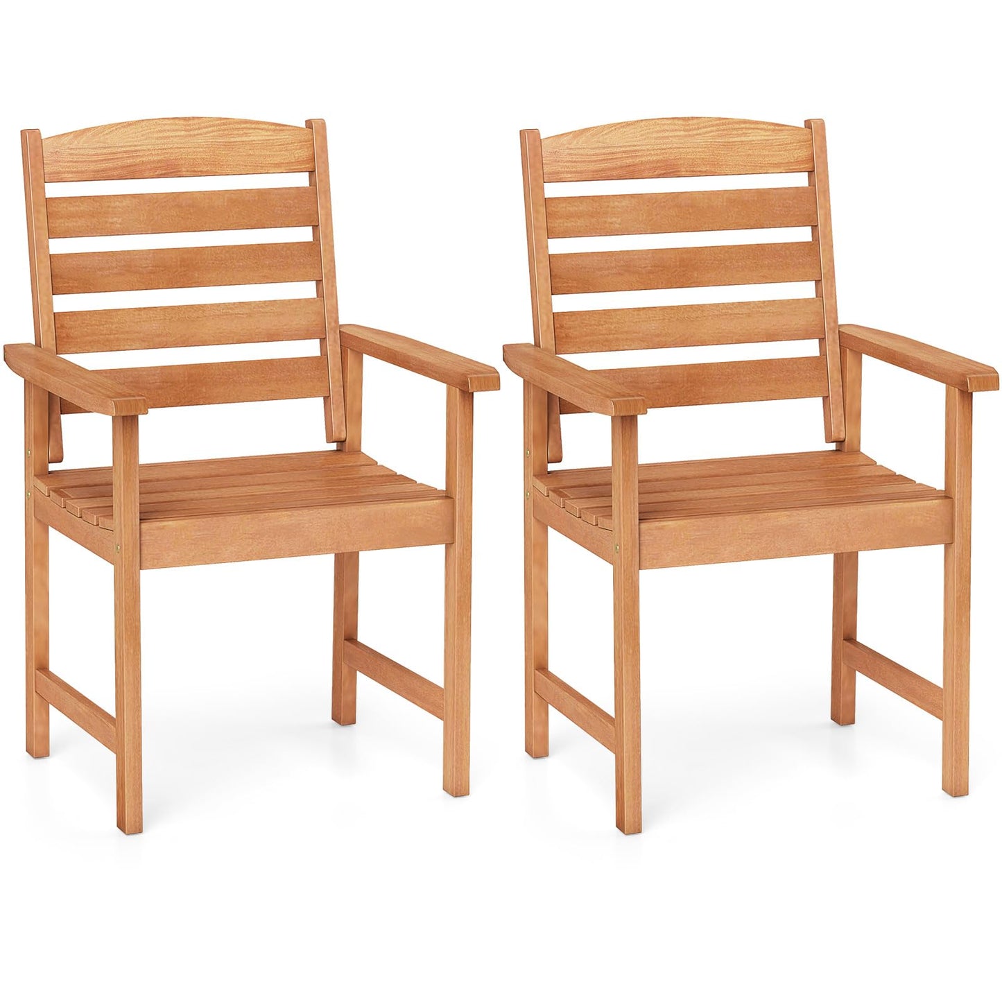 Tangkula Patio Chairs Set Outdoor Wooden Dining Chairs