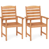 Tangkula Patio Chairs Set Outdoor Wooden Dining Chairs