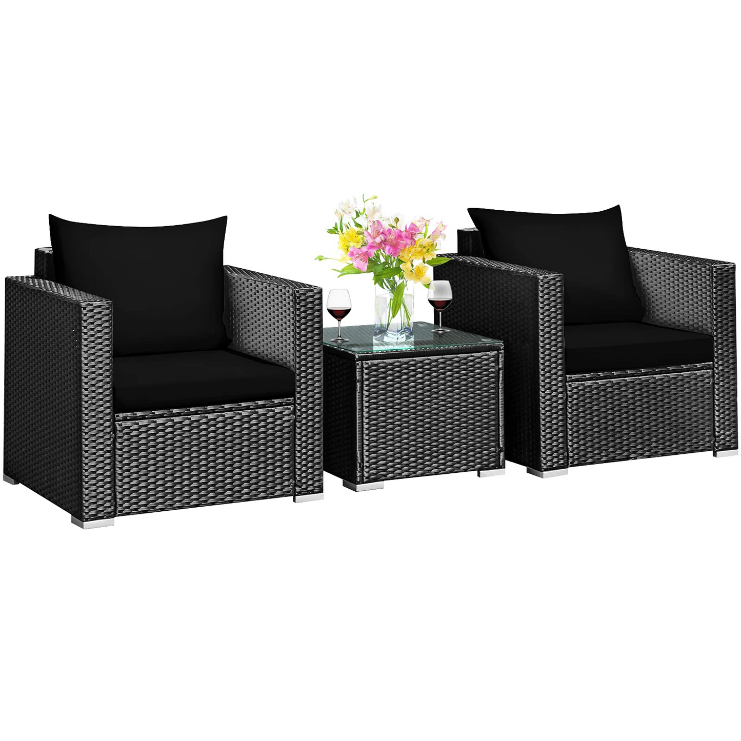 Tangkula 3 Pieces Patio Furniture Set