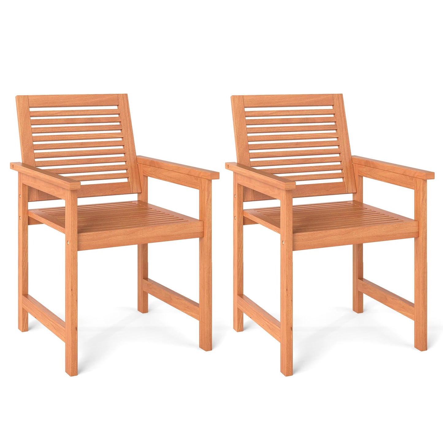 Tangkula Patio Chairs Set Outdoor Wooden Dining Chairs