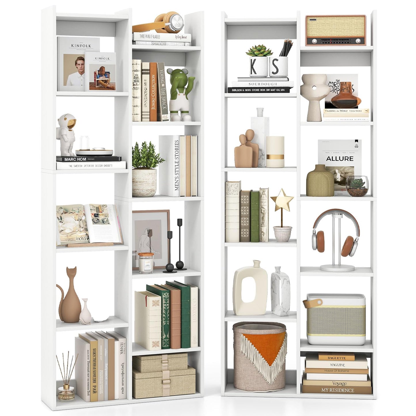 Tangkula Étagère de bibliothèque de 162,5 cm de hauteur sur pied ouverte (1/2)