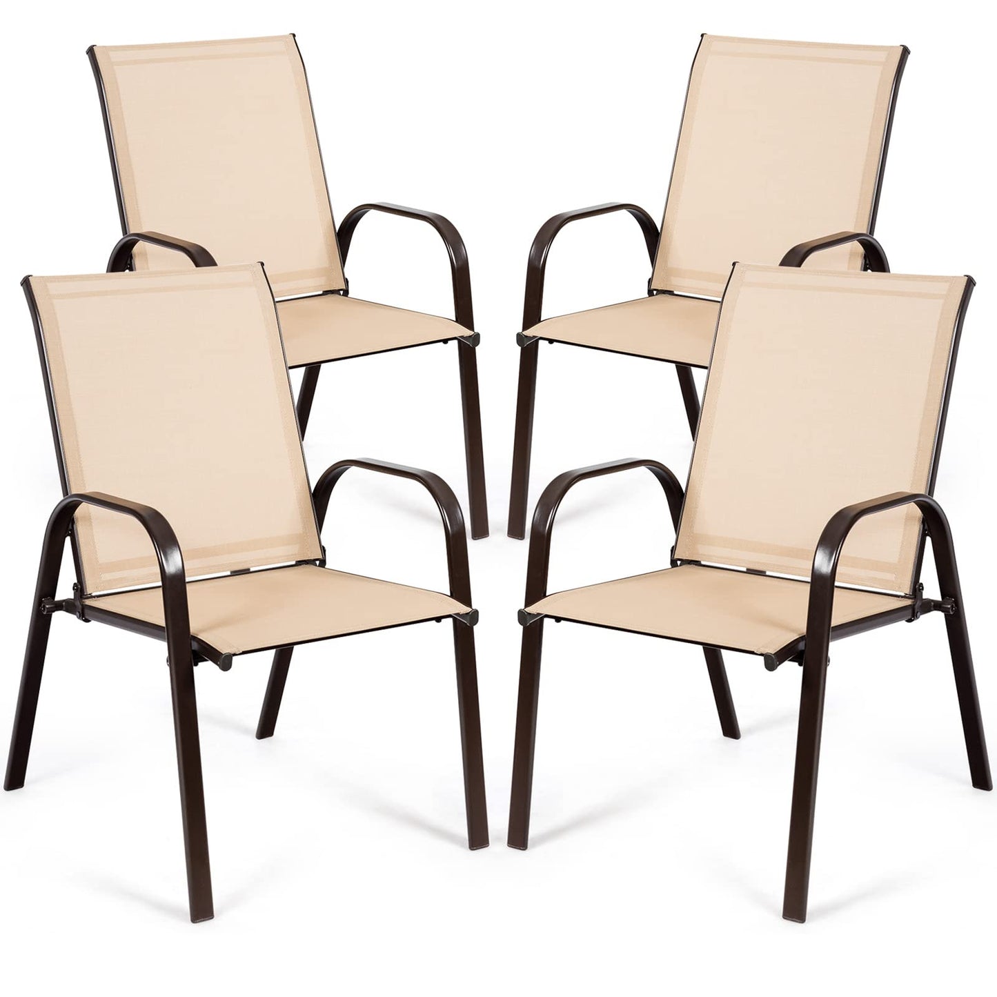 Tangkula Patio Dining Chairs, Outdoor Bistro Chairs