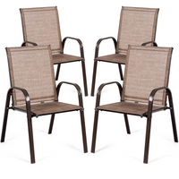 Tangkula Patio Dining Chairs, Outdoor Bistro Chairs