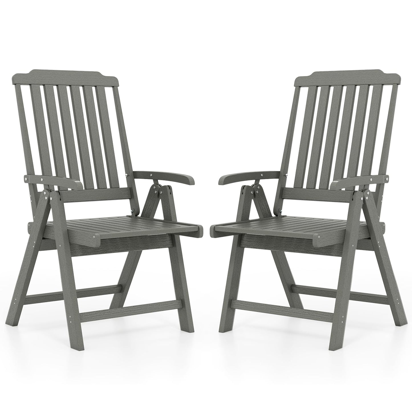 Tangkula Foldable Patio Chair All-Weather HDPE Outdoor Dining Chair(1/2/4)