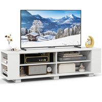 Tangkula Wood TV Stand for TVs up to 65 Inch Flat Screen, Modern Entertainment Center with 8 Open Shelves