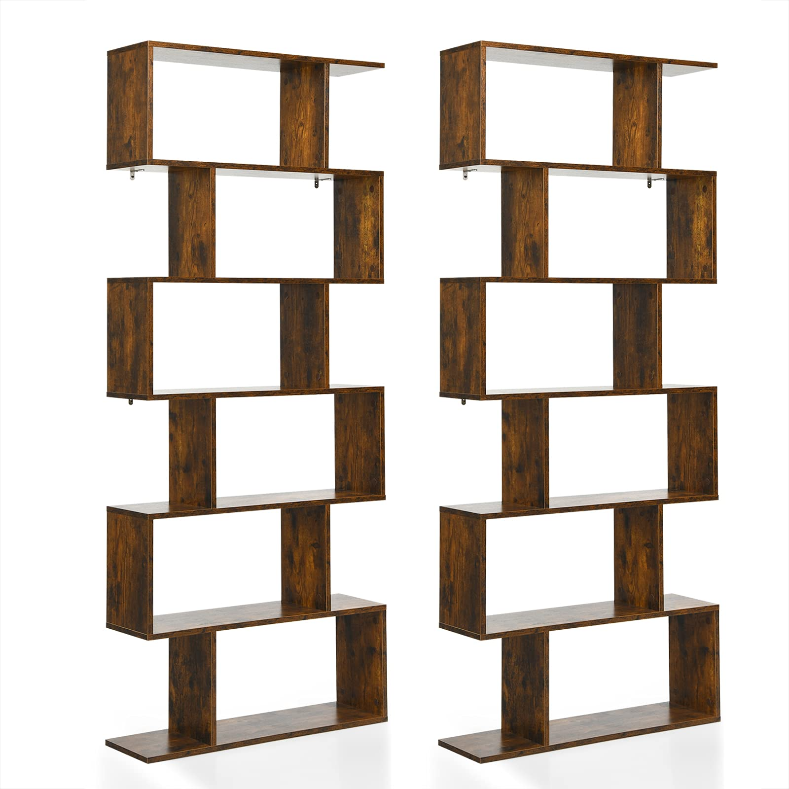 6-Tier Wooden Bookcase - Tangkula
