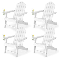 Tangkula Adirondack Chair Outdoor, Fade Resistant HDPE Armchairs with Cup Holder
