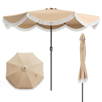 Tangkula 10 FT Patio Umbrella with Fringe