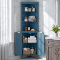 Tangkula Corner Bathroom Floor Cabinet 68" Tall Storage Cabinet