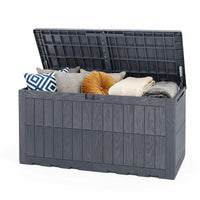 Tangkula 100/120/180 Gallon Waterproof Outdoor Storage Box with Lockable Lid