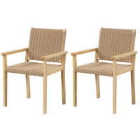 Tangkula Patio Dining Chairs w/Paper Rope Woven Seat