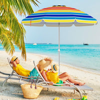 Tangkula 6.5ft Outdoor Beach Umbrella with Sand Anchor