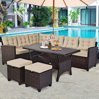 Tangkula 5 PCS Patio Furniture Set with Ottoman