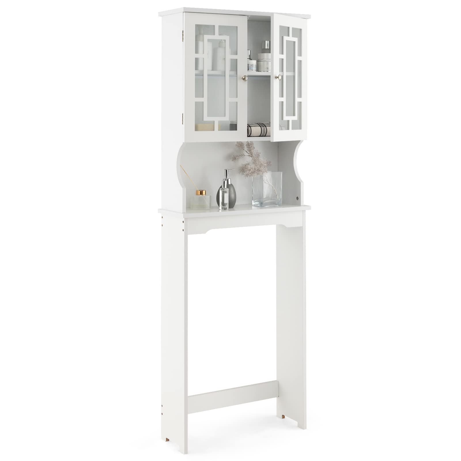 Tangkula Over The Toilet Storage Cabinet Freestanding Over Toilet Storage Rack