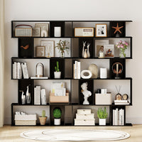 Tangkula 5-Tier Geometric Bookshelf 62”H Bookcase(1/2)