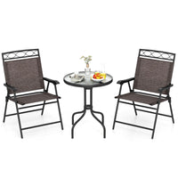 Tangkula 3 Piece Outdoor Bistro Set（Wave Backrest）