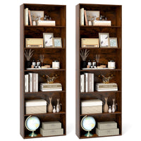 Tangkula 6-Tier Bookcase, 70” Tall Freestanding Bookshelf with 6 Open Shelves