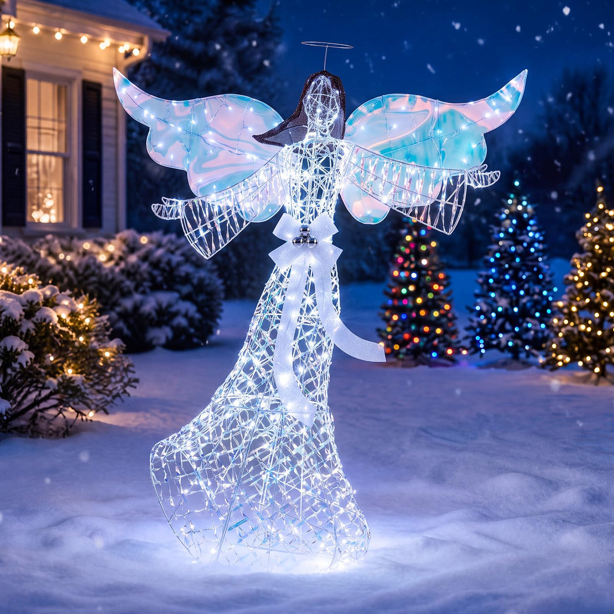 Tangkula 5.2 FT Christmas Lighted Iridescent Angel