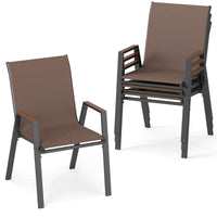 Tangkula Stackable Patio Chairs(4/8)