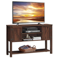 Tangkula TV Stand up to 60 Inches TVs with 2 Side Door Cabinets