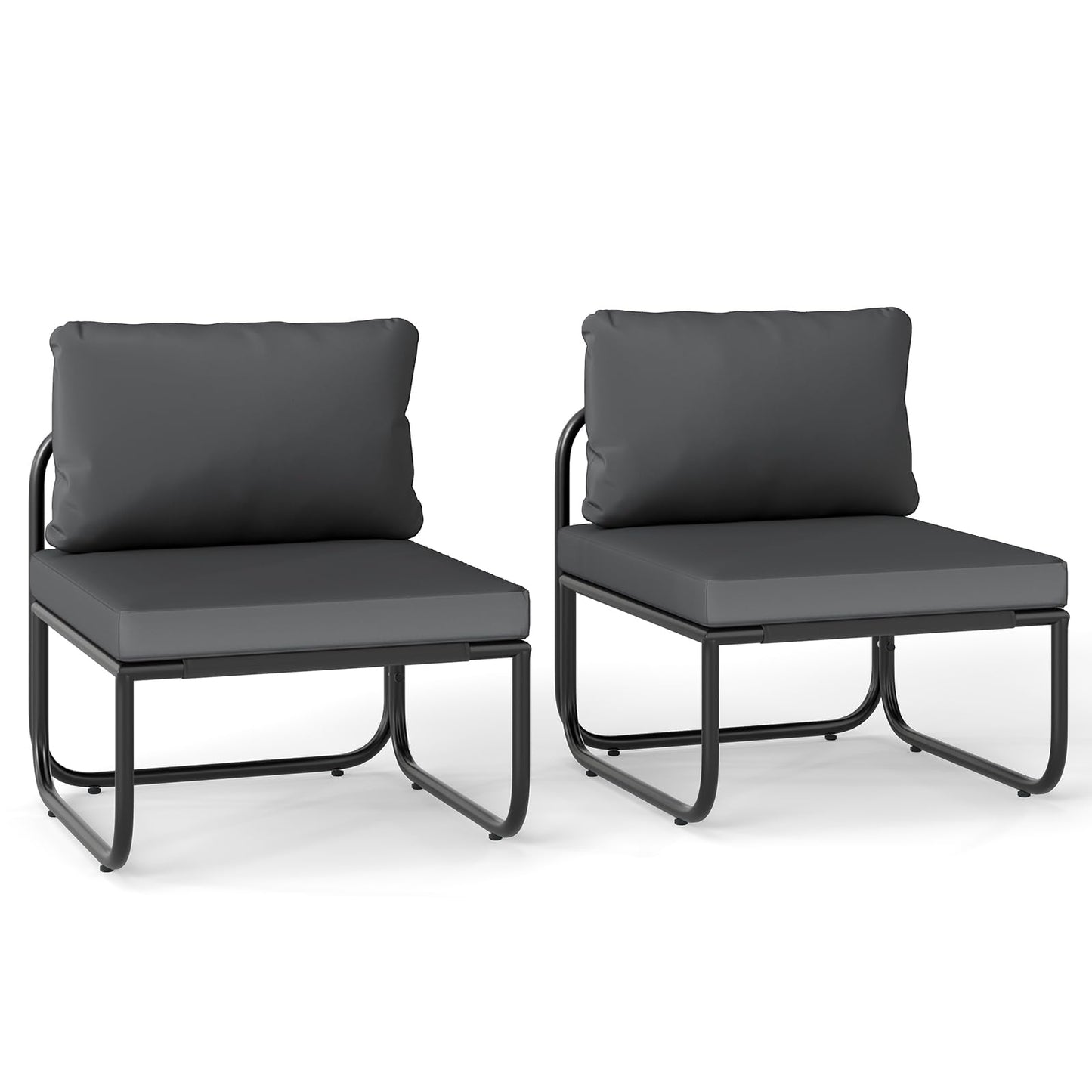Tangkula Patio Sofa Chairs Set of 2/4 with Removable Cushions