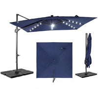 Tangkula 10 FT Solar Patio Umbrella with Base Included