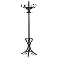 Tangkula Standing Coat Rack Wood 12 Hooks